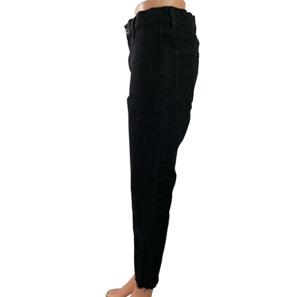 Kendall + Kylie Skycaper Black High Waist Raw Hem Skinny Denim Jeans Pants 13/31