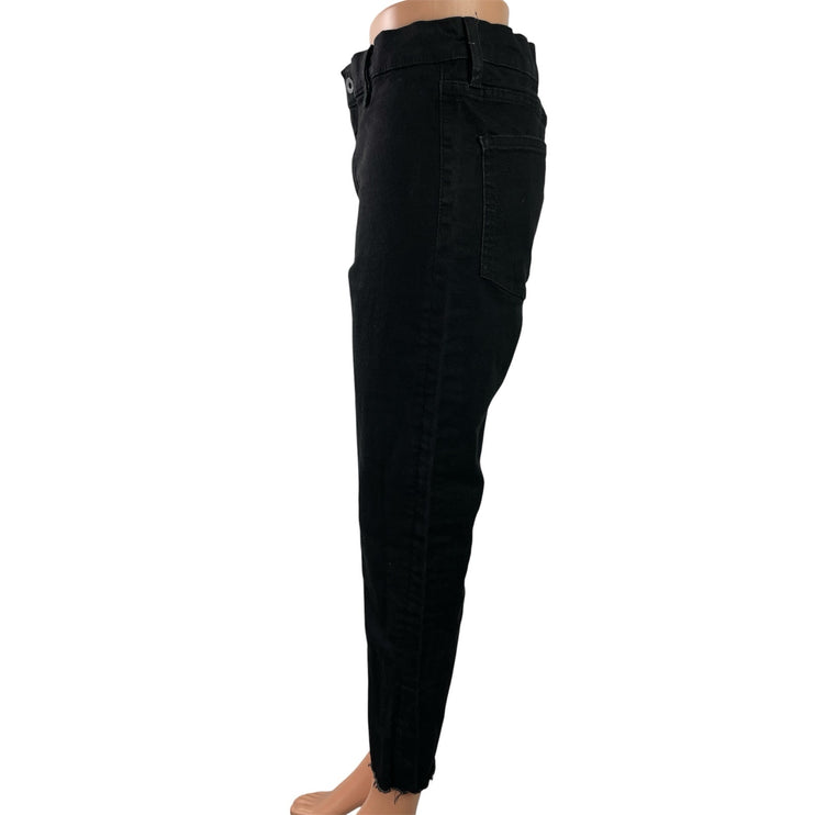 Kendall + Kylie Skycaper Black High Waist Raw Hem Skinny Denim Jeans Pants 13/31