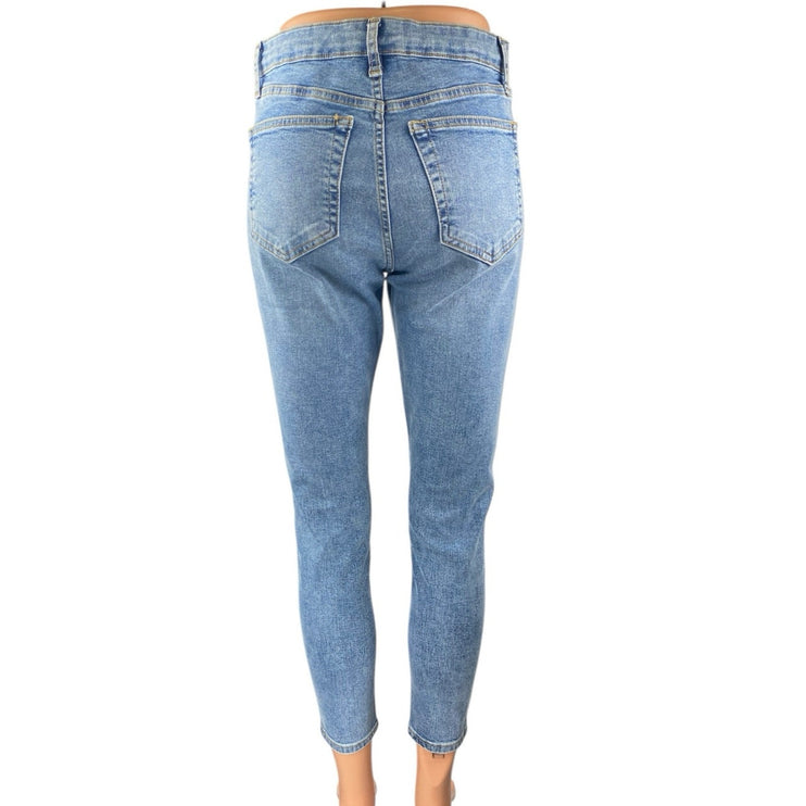 Topshop Jamie Women's Blue Light High Waisted Cropped Skinny Denim Jeans Size 6