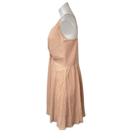 Abercrombie & Fitch Coral Sleeveless Twist V Neck Cami A Line Mini Dress Size LT