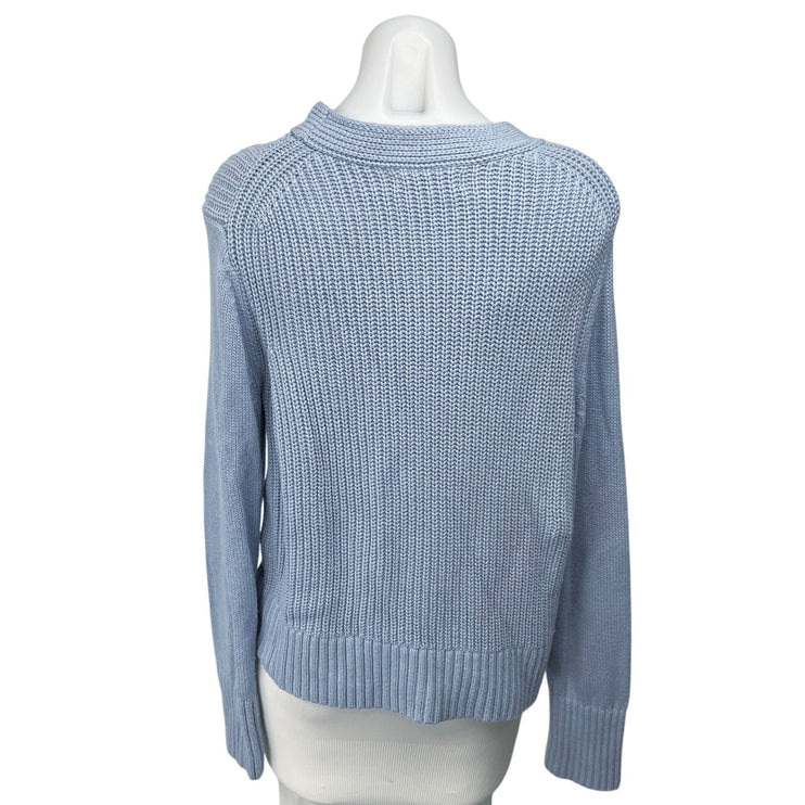 Banana Republic Women's Blue Knit Mock Neck Long Sleeve Sweater Top Size L