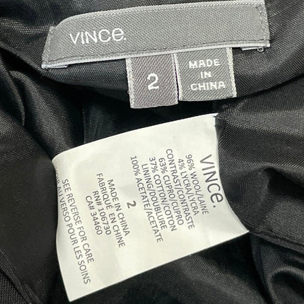 Vince Women's Black Wool Long Sleeve V Neck Blazer Trousers Suit Set Size 2