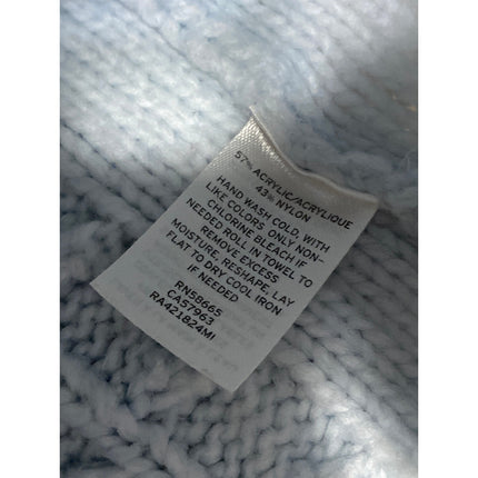 Rachel Parcell Women's Baby Blue Pastel Cable Knit Long Sleeve Sweater Top Sz L