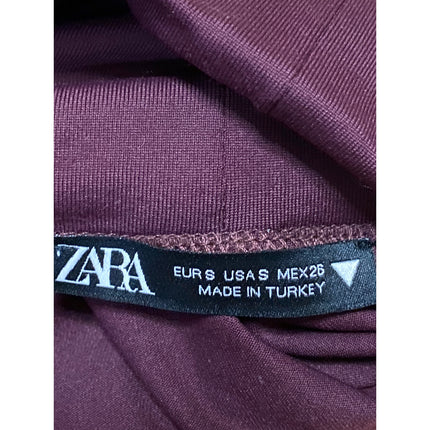 Zara Women's Red Burgundy Sleeveless Turtleneck Thong Tank Bodysuit Top Size S