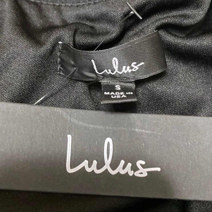 NEW Lulus Black Off The Shoulder V-neck Strapless Midi Bodycon Shealh Dress Sz S