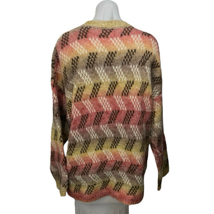 NEW GiGio Womens Multicolor Wool Striped Long Sleeve Pullover Sweater Top Size S