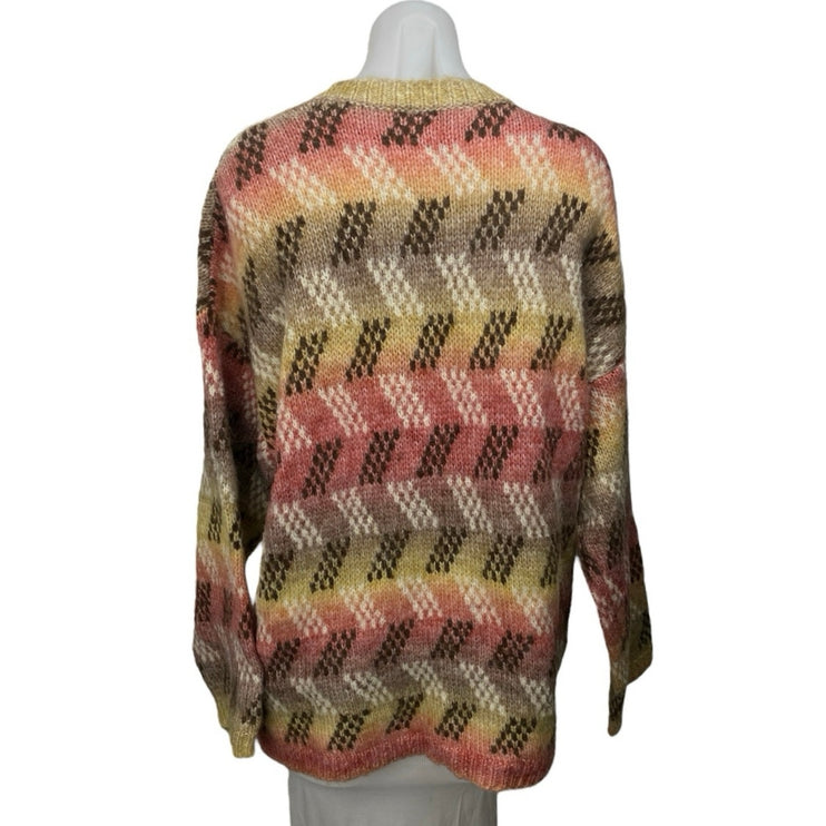 NEW GiGio Womens Multicolor Wool Striped Long Sleeve Pullover Sweater Top Size S