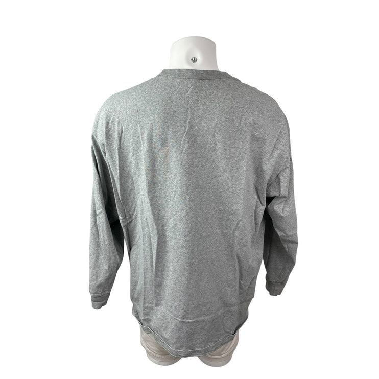Nike Men's Gray Logo Embroidered Long Sleeve Pocket T Shirt Tee Top Size XXL