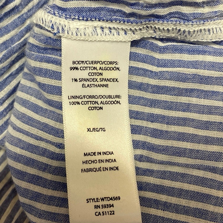 BeachLunchLounge Blue Striped Sleeveless Cutout Fit & Flare Midi Dress Size XL