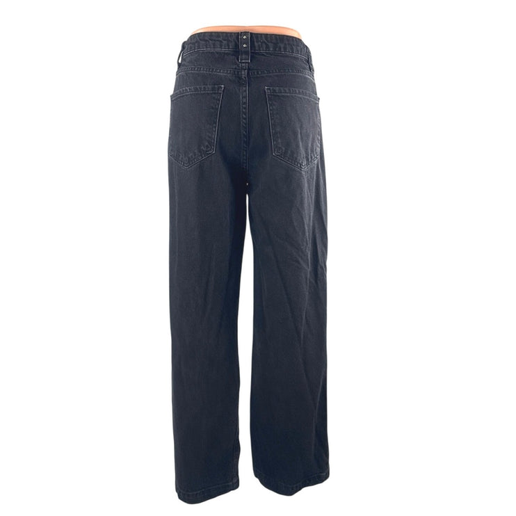 Zara Women's Black High Waisted Baggy Wide Leg Y2k Casual Denim Jeans Size 4