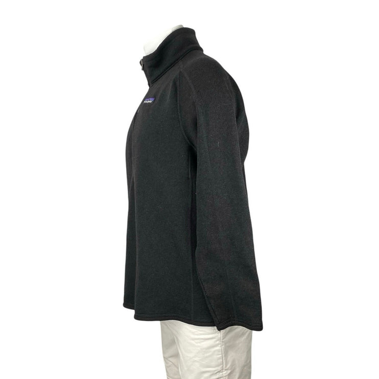Patagonia Men's Black 1/4-Zip Fleece Long Sleeve High Neck Sweater Top Size L