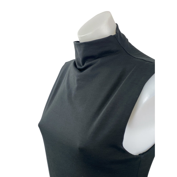 J.Crew Women's Black Sleeveless Turtleneck Tank Pleated A Line Midi Dress Size S