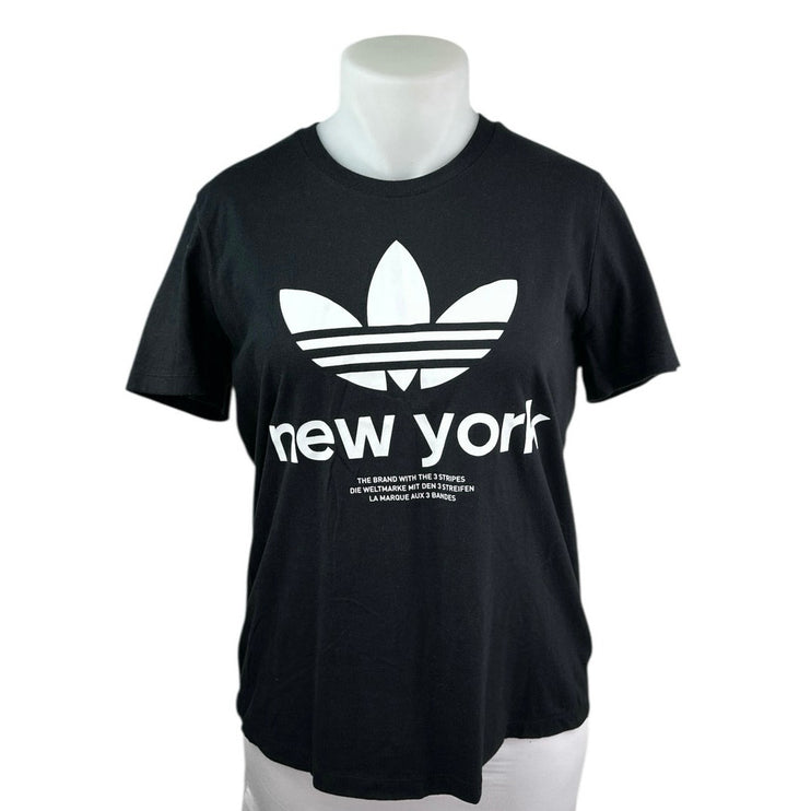 Adidas New York Women's Black Logo Graphic Short Sleeve T Shirt Tee Top Size XL