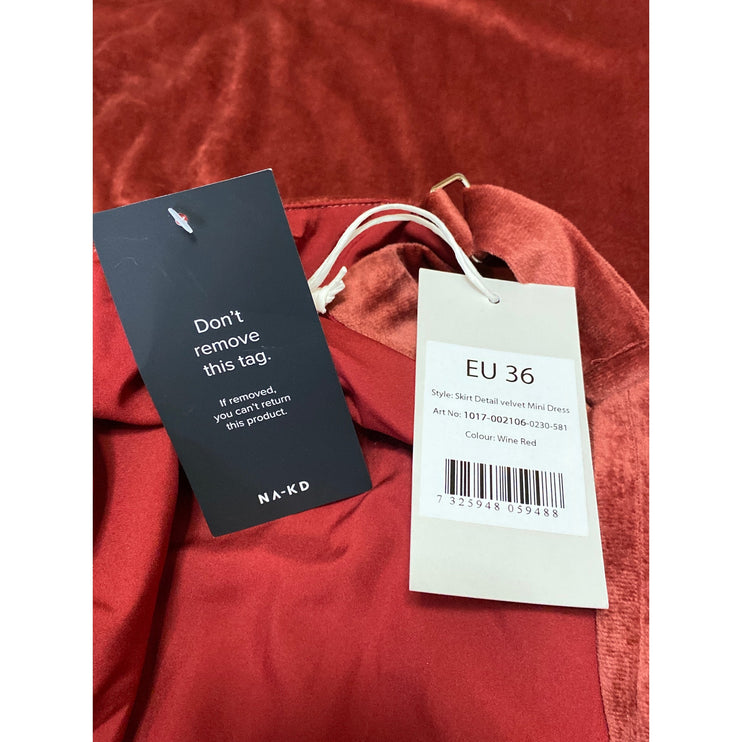 NEW NA-KD Pink Velvet Velour Sleeveless Cami Camisole Mini Pencil Dress 36 US S