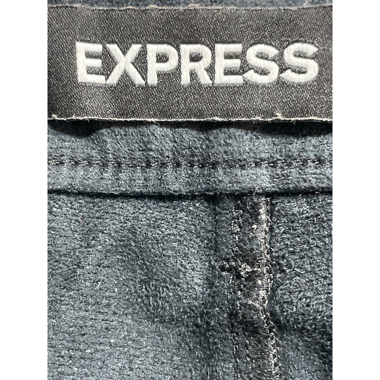 Express Women's Black Faux Vegan Leather High Rise Straight Trouser Pants Size 4