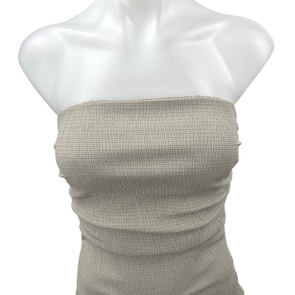 Zara Cream Beige Strapless Sleeveless Bandeau Tube Bodycon Midi Dress Size S