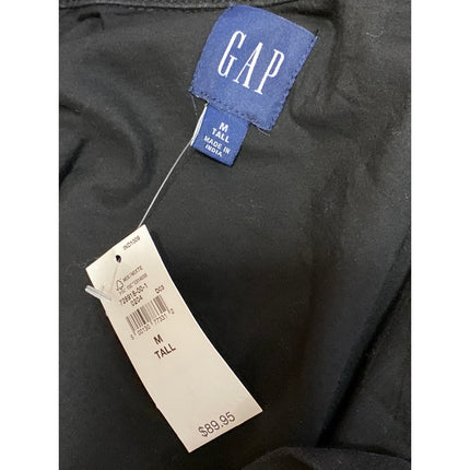 NEW Gap Womens Black Pleated Short Puff Sleeve Button Down Mini Shirt Dress Sz M