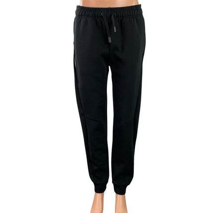 BYLT Black Elastic Waist Drawstring Tapered Athletic Trousers Jogger Pants Sz M