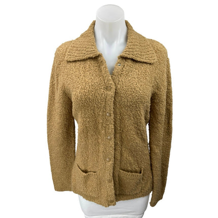 Pendleton Brown Wool Alpaca Long Sleeve Button Down Cardigan Sweater Top Size S