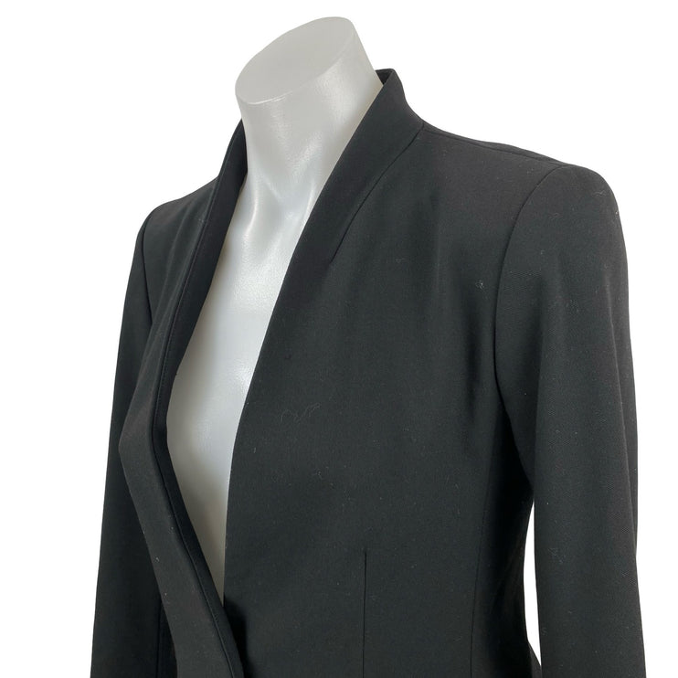 Ann Taylor Women's Black Collarless Long Sleeve Cutaway Blazer Coat Jacket 00P