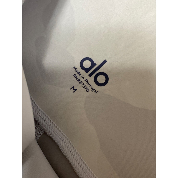 Alo Yoga Women's Gray Camo Army Workout Running Athletic Biker Shorts Size M