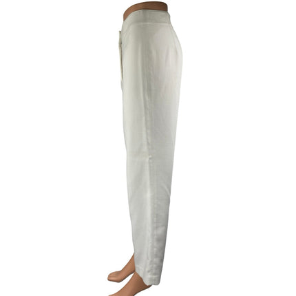 Ann Taylor Women's White High Waisted Straight Trousers Dress Pants Size 6