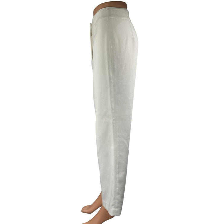 Ann Taylor Women's White High Waisted Straight Trousers Dress Pants Size 6