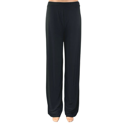 Boohoo Women's Black High Waisted Pull On Straight Wide Leg Trousers Pants Sz 10