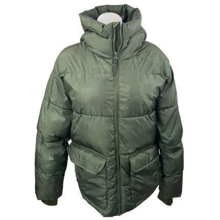 All in Motion Women's Olive Green Full Zip Hoodie Hooded Puffer Coat Jacket Sz M