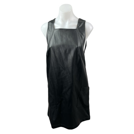 Anthropologie Maeve Women's Faux Vegan Leather Sleeveless Mini Shift Dress Sz M