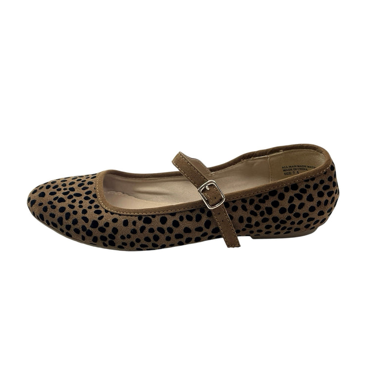 Isaac Mizrahi Brown Leopard Slip On Almond Toe Ballet Mary Jane Flats Shoes 7.5