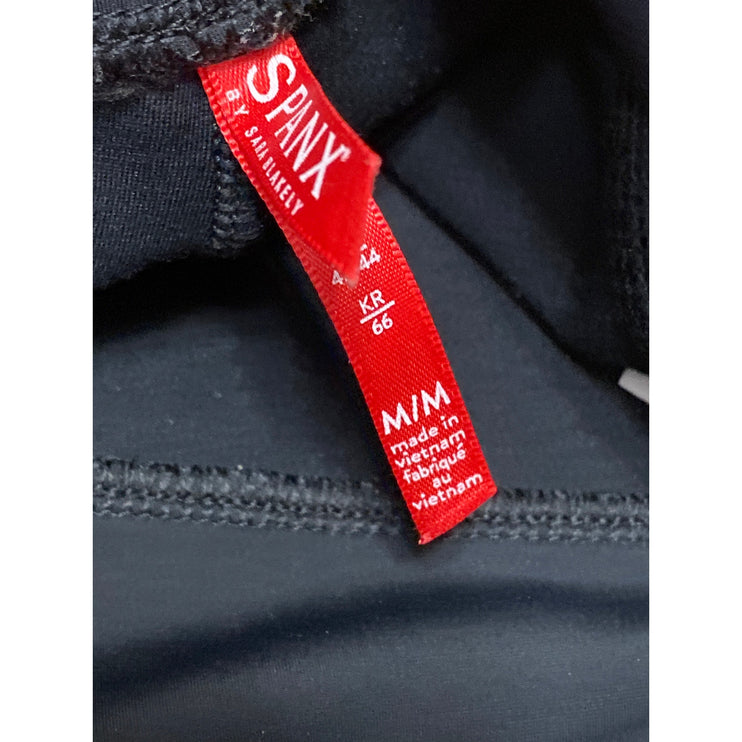 Spanx Womens Black Mid Rid Side Stripe Colorblock Yoga Athletic Leggings Pants M