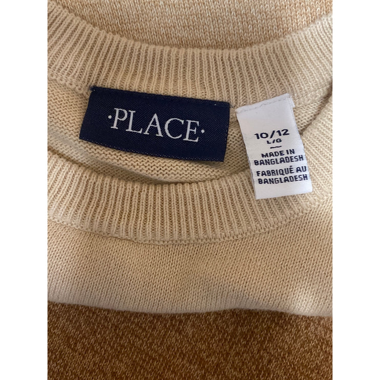 Place Women's Tan Brown Colorblock Stripe Ombre Long Sleeve Sweater Top 10/12