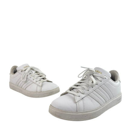Adidas Grand Court 2.0 Women's White Gold Lace Up Athletic Sneaker Shoes Sz 7.5