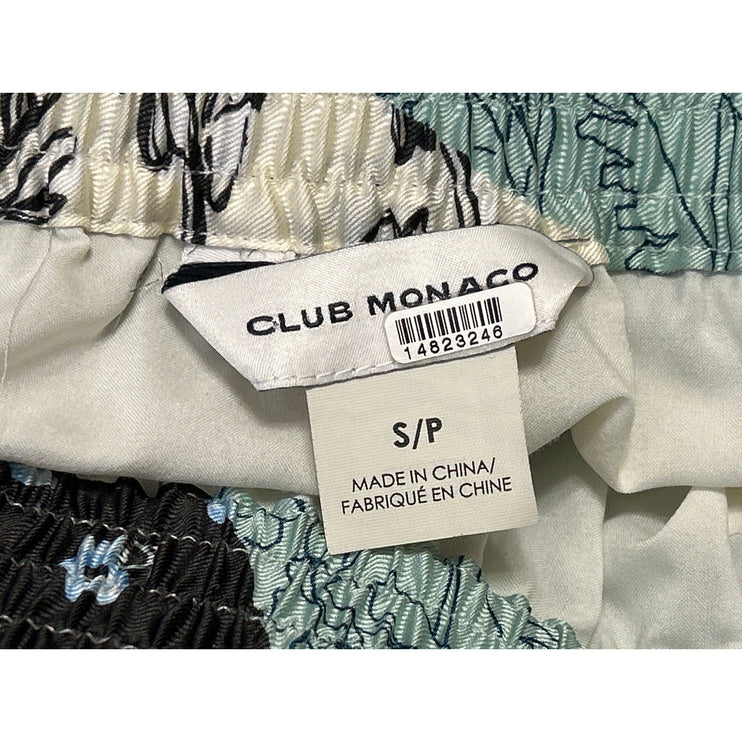 Club Monaco Multicolor Geometric Print Elastic Waist Pleated Maxi A-Line Skirt S
