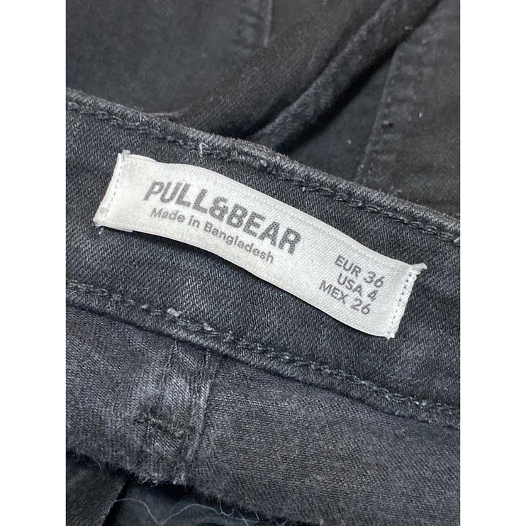 Pull & Bear Womens Black Pocket High Waisted Slim Fit Skinny Jeans Denim Pants 4