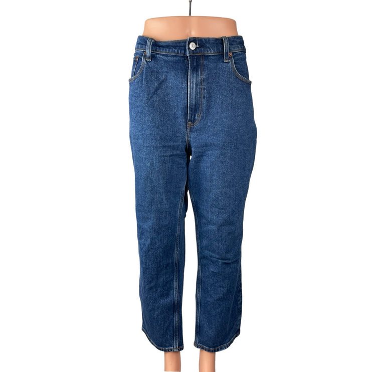 Abercrombie & Fitch The Ankle Straight Ultra High Rise Blue Denim Jeans Size 12