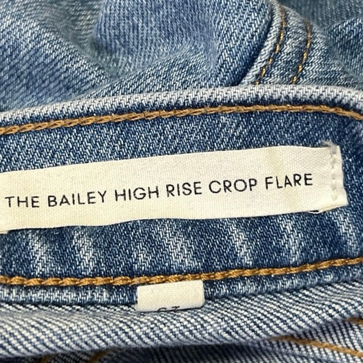 Aritzia Denim Forum Blue Light Wash The Bailey High Rise Crop Flare Jeans Sz 23