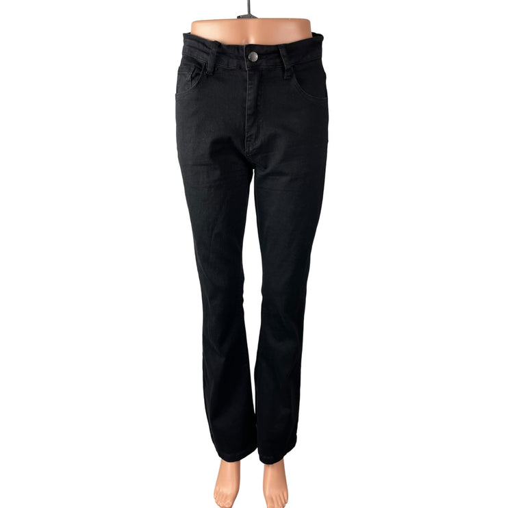 Roswear Women's Black High Waisted Slim Fit Flared Bootcut Denim Jeans Size M