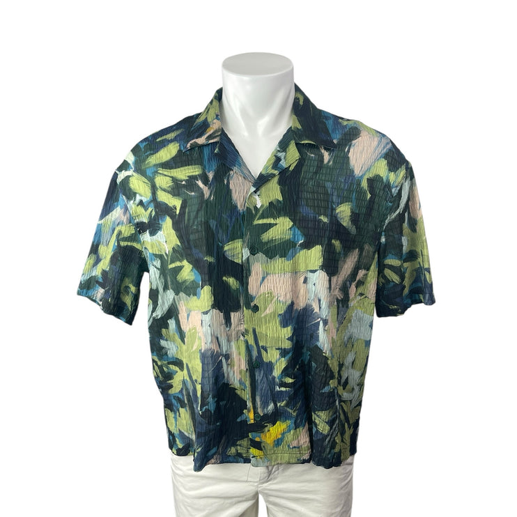 Zara Men's Multicolor Floral Tropical Short Sleeve Button Down Shirt Top Size S