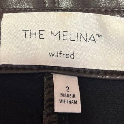 Aritzia Wilfred The Melina Tan Faux Leather High Rise Straight Trousers Pants 2
