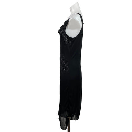 Byer Too! Womens Black Sleeveless Chiffon Cowl Neck Midi Cocktail Dress Size M