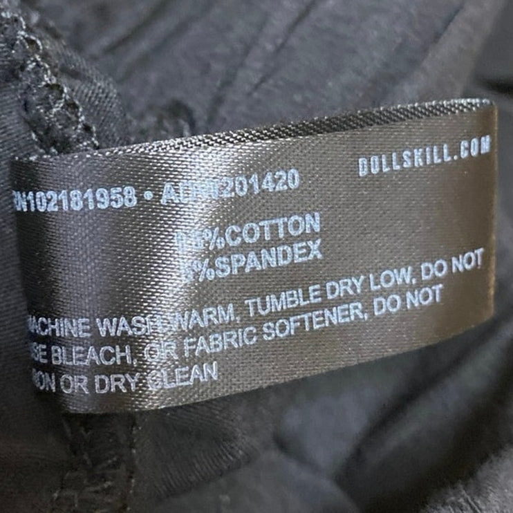 Dolls Kill Darker Wavs Women's Black Pocket Skirted Skinny Leggings Pants Size S