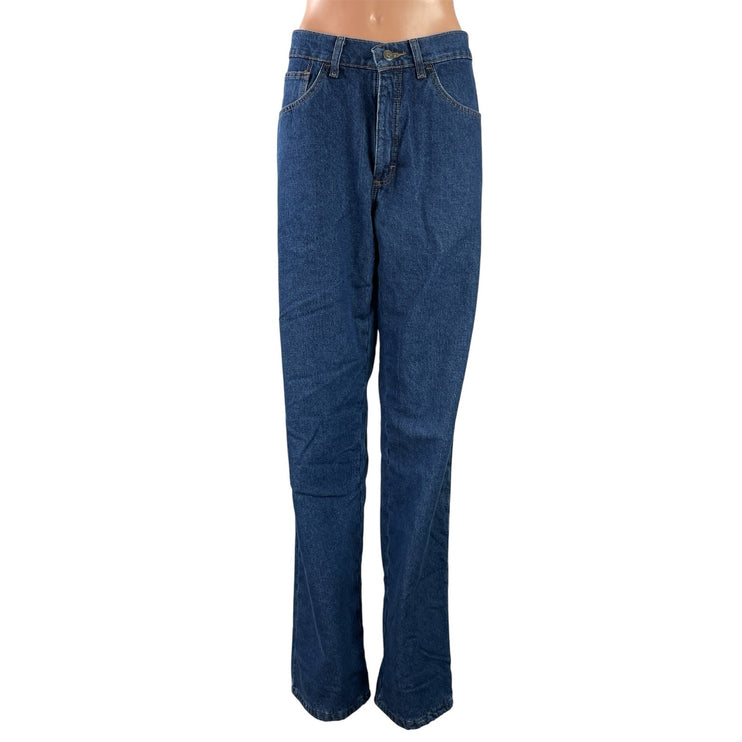 Lee Women's Blue High Waisted Relaxed Fit Straight Leg Denim Jeans Pants 34x34