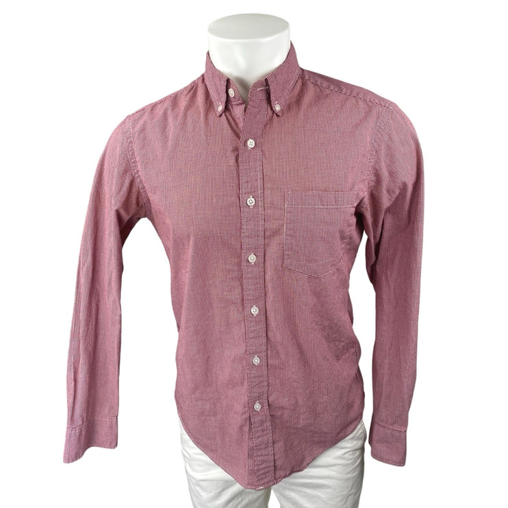 J.Crew Flex Washed Men's Pink Checkered Long Sleeve Button Down Slim Shirt Top S