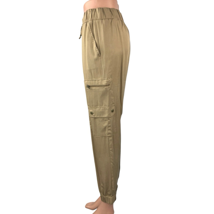 Banana Republic Womens Tan Mid Rise Drawstring Cargo Jogger Sweat Pants Size XS