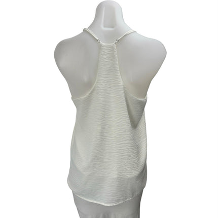 Newbury Kustom White Sleeveless Cami Camisole Racerback V-Neck Tank Top Size S