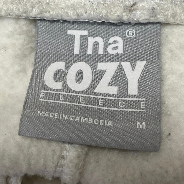 Aritzia Tna Cozy Fleece Women's Gray Drawstring Elastic Waist Lounge Shorts Sz M