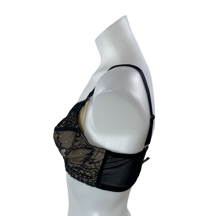 Panache Sophie Womens Back Beige Lace Floral Bow Maternity Nursing Bra Size 30DD