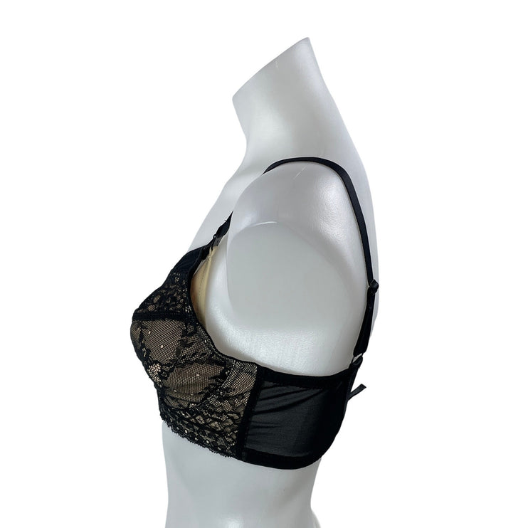 Panache Sophie Womens Back Beige Lace Floral Bow Maternity Nursing Bra Size 30DD